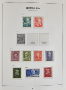 1945/2001 Extremely complete collection in 3 Davo albums with better sets mint including Heuss 1954 (also booklets), complete ** from 1954, vf