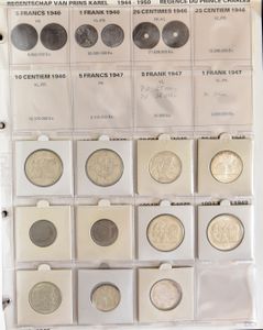 MUNTEN: Kleine verzameling Belgische munten in Davo album (170gr. zuiver zilver)