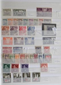 Diversen in insteekboek, met o.a. opdrukken op zegels Oostenrijk incl 25H, 90, gest., 3H*, 30H*, 4 Kr * (meeste met keur), privéuitgiften, Generalgouvernement, Danzig, zeer modern postfris, interessant boek, zm/m/ntz.