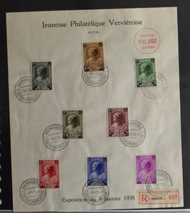 1910/1978, verzameling herdenkingsbladen in map, w.o. 5 Franken, enkele brieven o.a. Pellens, enz.. zm/m.