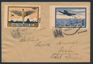 N° I en II '1921 LP- voorlopers Aero-Targ Poznan' op brief, zm.