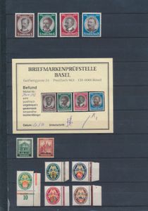 N° 425/29, 463/64 and 540/43 '1928 Nothilfe, 1932 Nothilfe' new values and 1934 Kolonialforscher (deze befund BPSB)', vf (Mi €490)