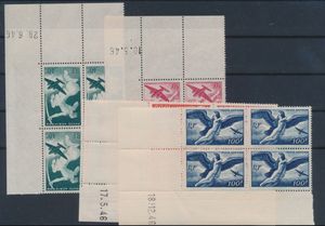 PA 16/19 in blocks of four stamps with dated corners 46, vf (yv. €90)