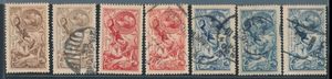 1913/1919, samenstelling 'Seahorses' w.o. 2/6 (*), 5/- * en 3 ex. 10/-, w.o. De La Rue, kleine gebreken, zm/m/ntz.