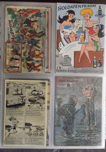Militaire fantasie en foto's, Duitse kaarten, in klasseur (+/- 250 stuks)