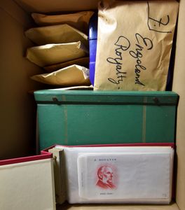 Thousands of stamps various countries in covers and boxes, on fragments and unwrapped, vf/f/to be checked