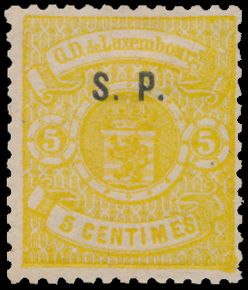 N° 24-I '1881, 5c lichtgroengeel met opdruk S.P. smal type' gekeurd, moeilijk zegel ondanks ietwat zwaar *, m (Mi cote voor (*) ++800)