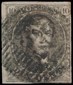 N° 3, rechts ingesneden, stempel D. 53 Vertrijck- zeldzaam, zm (OBP € 115 + Coba € 75)
