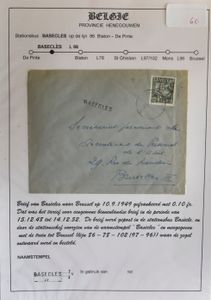Prov. Henegouwen, verzameling 'Langstempels' mooi opgesteld, 100 poststukken in klasseur, zm/m.