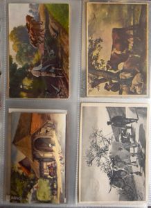 Fantasie en het 'Boerenleven', met boerderijen, dieren, enz.. Duitse kaarten, in klasseur (+200 stuks)