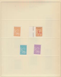 1966, Turkije beide zegels met tussenpaneel, laagste waarde ook zonder tekst, beide zegels zonder tekst, zegel met- en zonder tekst in niet aangenomen kleur- SPECTACULAIR en zeldzaam, alles in prachtstaat.