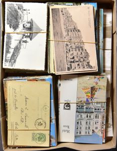 1900/1990 Wenduyne- Wenduine, post- en fantasiekaarten, brieven in 4 fardes en een doosje, meer dan 1.000 documenten, zm/m/ntz.