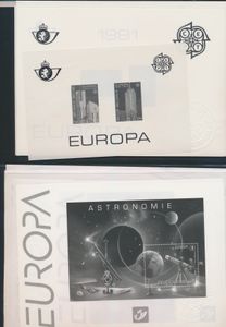 1987/2019 Zwart-wit velletjes Europa CEPT, niet elk jaar aanwezig, enkele dubbel, zm/m (OBP €550)
