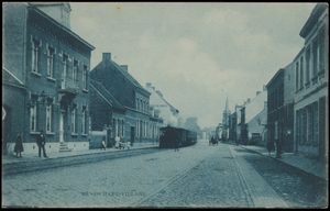 Brasschaat, belle vue du village avec tramway à vapeur, belle carte (1 pièce)