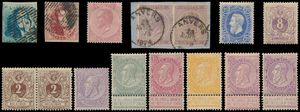 1849/1893 Verzameling in insteekboek in gemengde kwaliteit, zeer hoge cataloguswaarde, waarbij stempels, 20A (*), 31 **, 52 **, 63/67 **, zm/m/ntz