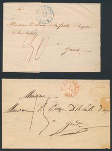 19 Vorläufer, u.a. Tournay, Ypern, Anvers, Charleroi usw., mehrere Tarif- und Feinbriefmarken sowie Nebenmarken, einwandfrei