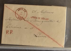1800/1850 Zusammenstellung 72 Vorläufer im Album mit verschiedenen Stempeln, u.a. 