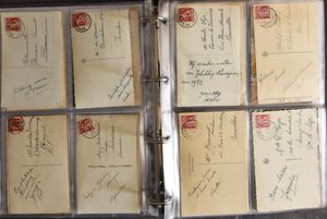 Cérès et Mercure, très vaste collection d'exposition en 16 albums avec des envois postaux de 1957 sur des feuilles faites à la main avec des lettres, des reçus, des cartes, y compris de nombreuses destinations lointaines, dont des LP, des recommandés, des en-têtes de lettres, des ZK, des TX, etc., splendide lot !, tb/b 