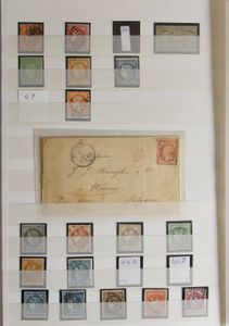1849/1920, collection in stockbook, including N° 33 (decent ex.), Bordeaux, book largely empty, vf/f/to be checked.