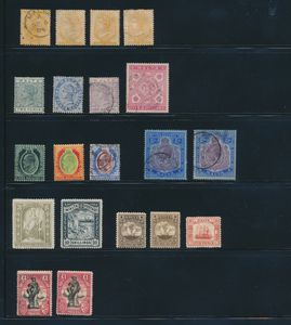 1860/1925, belle composition sur feuille intercalaire, dont SG N° 30, 34/35, qualité légèrement mélangée, tb/b/à voir.