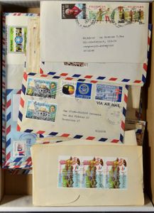 Schöne Zusammenstellung meist Luftpostbriefe, mit vielen THEMA-Marken, zu kontrollieren (140 Stück)