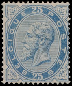 N° 40 '25 cent. lichtblauw' bijgewerkte gom, mooie centrage, zm/m (OBP € 770)