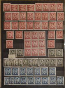 Poortman, Leopold III, Marchand, interessante samenstelling voor kleuren en variëteiten + boekje plaatnrs. (jaren '60), zm.