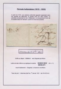 1823 Voorloper met inhoud, met vertrekstempel 