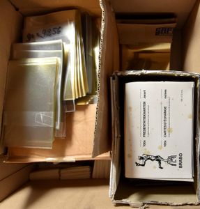 Miscellaneous items, including clip strips, insert cards, etc., in 2 boxes
