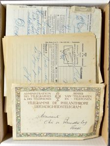 Verzameling telegrammen, +100 stuks, w.o. documenten B.6/B.18, m/ntz 