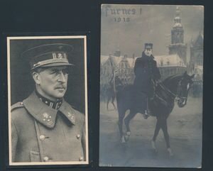Petite collection d'Albert Ier, avec 18 exemplaires, dont carte de décès, entrée en Belgique (plusieurs endroits) et quelques documents de l'inauguration du monument Albert Ier, certaines pièces ont coulé, tb/b.