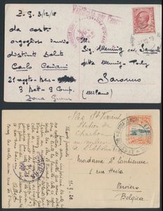 Verzameling van meer dan 1000 documenten op ZK en brieven, vanuit heel de wereld, meerdere mooiere kaarten aanwezig, met vele verschillende stempels, meestal oorlogsperiode, zeer mooi geheel, zm/m/ntz