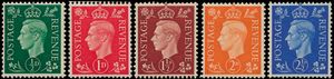 N° 462a/66a + 46CWI/466CWI Lage waarden met zijwaarts watermerk en lage waarden met omgekeerd watermerk, am (S.G. £352)