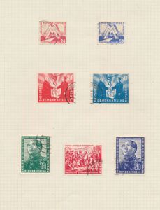 1949/1959 Verzameling op bladen met o.a. Marx reeks en Marx blokken getand en ongetand, zm (Mi. +/-€2.400)