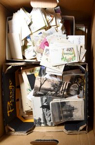 DIVERSE : met zichtkaarten, telegrammen, filmsterren, lege albums, enz.