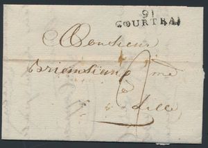 1809 Voorloper met inhoud van Harelbeke 9 febr. 1809 + griffe 