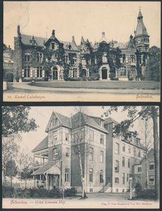 Schoten, y compris l'église du Sacré-Cœur, carte photo de l'école des garçons, etc. (6 pièces)