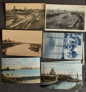Cible, belle vue sur l'Escaut et le port, belle composition (13 pièces)