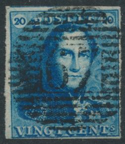Nr. 2A, vollrandig (mit Nachbar), af. P. 67 Laroche Augenreihe, (OBP € 70 + Coba € 70)