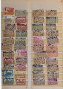 1923/1984, samenstelling 1.220 zegels met veel verschillende stationstempels (zonder Brussel), zm/m.