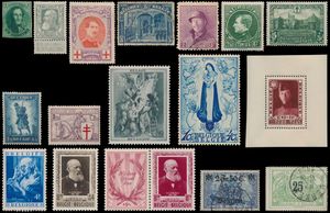 1849/1989, verzameling in 3 klembanden, w;o. klassiek, betere waarden en reeksen, 5 Franken gest., 2 Fr Helm gest., Grote Montenez *, 325 **, Infanterie *, Grote Orval *, Rubens **, 792/97 *, 2-luiken **, BL 2 **, BL 26/28 **, BL 31 **, BZ, SP, dienst, TX, zm/m/ntz.