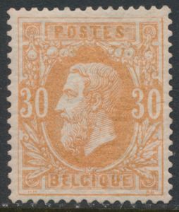 N° 33a '30 cent. red ochre' slightly spotty gum, nice centring, vf/f (OBP € 260)