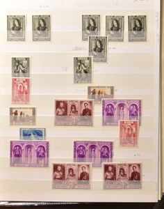 1884/1951 Voorraad diverse uitgiften in 9 insteekboeken, W.o. veel volledige reeksen, stempels, zm/m/ntz