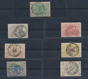 Kleine samenstelling met 7 uitgezochte zegels, nl TR 2, 3, 6, 11, 13, 15 en 39, zm/m/ntz.