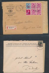 1929/1951 Samenstelling 24 brieven/kaarten met verschillende stationstempels, zm/m