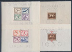 BL 4/6 and 10 '1936/37 Munich Belt (both) and Ol. Games', vf (Mi €500)