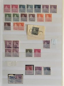 Samenstelling in album met beter materiaal, voor de specialist, kleurnuances, veldelen, curiosa, plaatnummers, stempels… zm/ntz