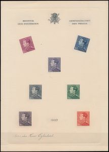 LX 3Aa 'Poortman' luxeblad, met naam vd titularis (voorrang NL), klein hoekkreukje linksonder, zm/m (OBP € 650)