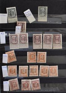 1910/1993 Samenstelling type stempels in insteekboekje, waarbij curiositeiten en variëteiten, zm/m