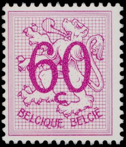 N° 1370 PB '60 cent. donkerpaars, wit papier' met fotocertificaat, zm (OBP € 620)